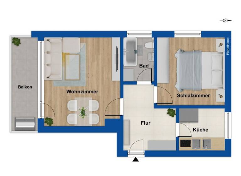 Wohnung zum Kauf 385.000 € 2 Zimmer 54 m² 1. Geschoss Percha Starnberg 82319