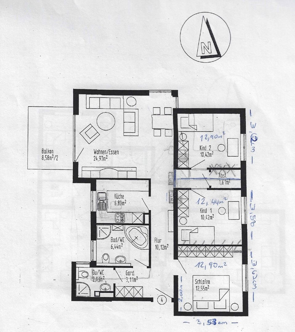 Wohnung zum Kauf provisionsfrei 399.000 € 4 Zimmer 95 m²<br/>Wohnfläche 1.<br/>Geschoss Nordstadt Heilbronn 74076