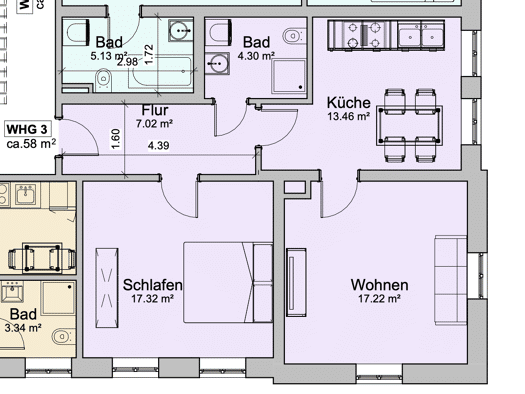 Wohnung zur Miete 522 € 2 Zimmer 60 m² frei ab sofort Apolda Apolda 99510