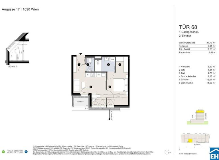 Wohnung zum Kauf - Erstbezug 430.700 € 2 Zimmer 39,8 m² 7. Geschoss Augasse Wien 1090