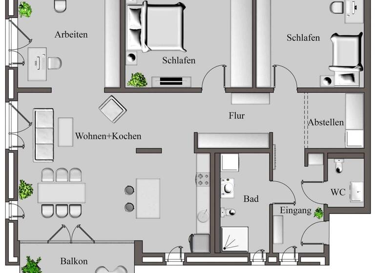Wohnung zum Kauf provisionsfrei 680.160 € 4 Zimmer 124,3 m² 1. Geschoss An den Grashöfen 4 Großburgwedel Burgwedel 30938