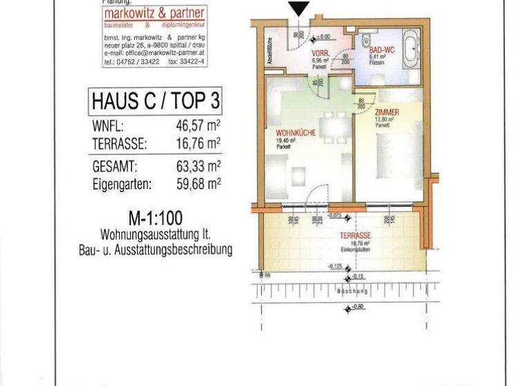 Wohnung zum Kauf 199.000 € 2 Zimmer 46,6 m² EG Innere Stadt Klagenfurt am Wörthersee 9020