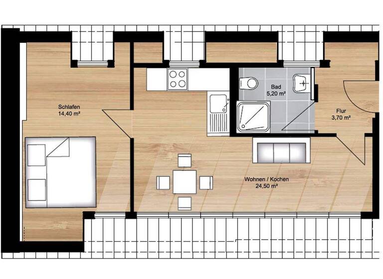 Wohnung zum Kauf 195.000 € 2 Zimmer 47,8 m² 2. Geschoss Naußlitz Dresden 01169