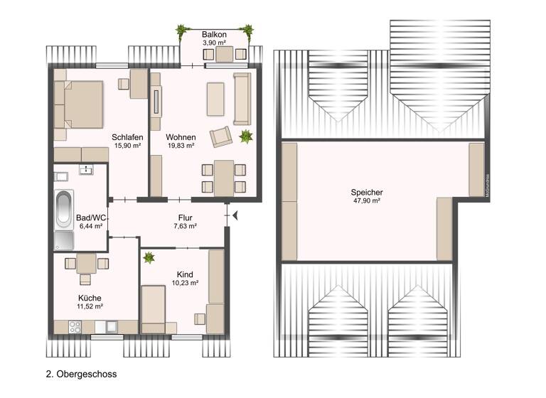 Wohnung zum Kauf 113.500 € 3 Zimmer 73,5 m²<br/>Wohnfläche 2.<br/>Geschoss Günthersdorf Leuna 06237
