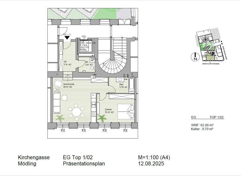 Wohnung zum Kauf 395.000 € 2 Zimmer 62,9 m² Mödling 2340