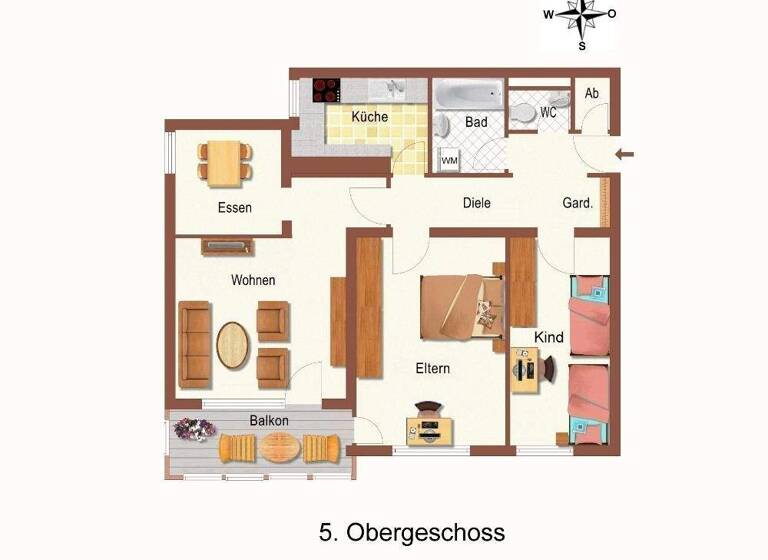 Wohnung zum Kauf 265.000 € 3 Zimmer 80 m² 5. Geschoss frei ab sofort Scharnhausen Ostfildern 73760