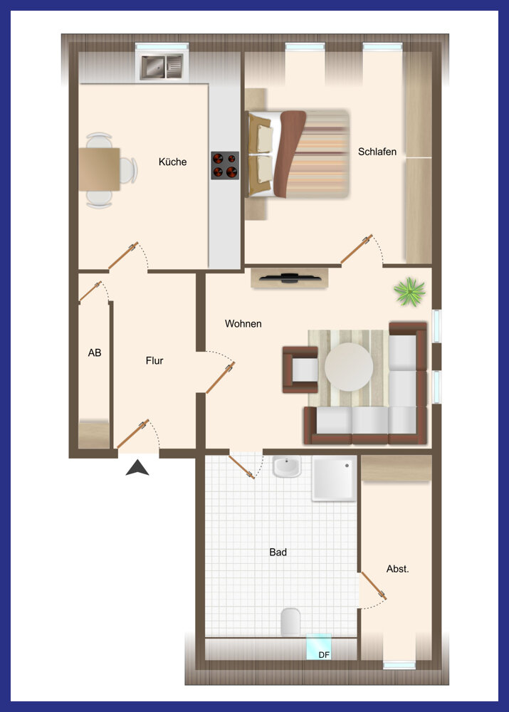 Wohnung zur Miete 290 € 2 Zimmer 58 m²<br/>Wohnfläche EG<br/>Geschoss Mühlstraße 2 Neustadt Neustadt an der Orla 07806