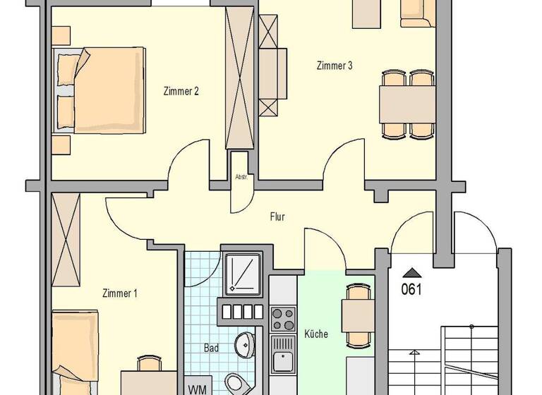 Wohnung zur Miete nur mit Wohnberechtigungsschein 462 € 3 Zimmer 70,8 m² 1. Geschoss Trier-West-Pallien Trier 54294