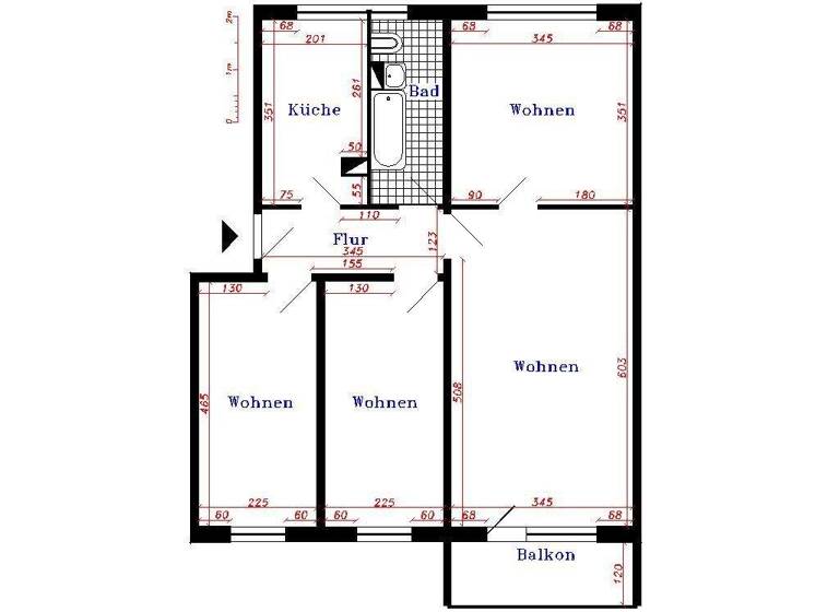 Wohnung zur Miete 490 € 4 Zimmer 71,8 m² 3. Geschoss Neustädter Straße 34 Thale 06502