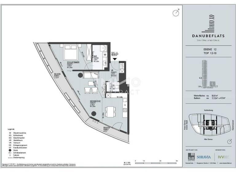 Wohnung zur Miete - Erstbezug 1.827 € 2 Zimmer 56,8 m² Wien 1220