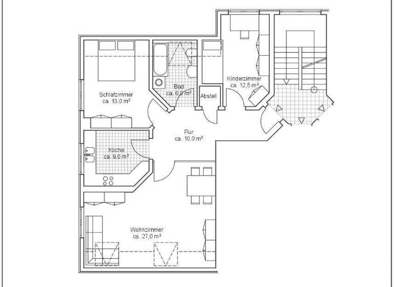 Wohnung zur Miete 547 € 3 Zimmer 78 m² 2. Geschoss Birkenhof 8 Reichenbrand Chemnitz 09117