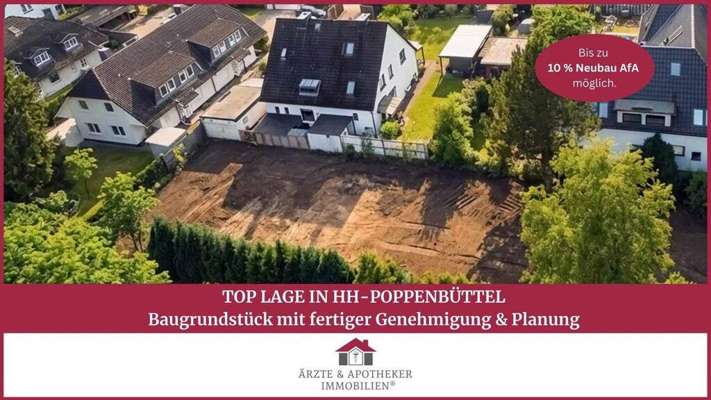 Grundstück zum Kauf 888.000 € 911 m² Grundstück Poppenbüttel Hamburg / Poppenbüttel 22399