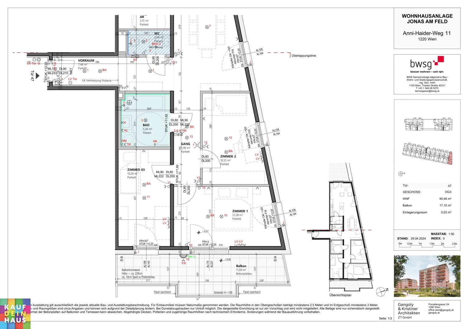 Wohnung zum Kauf 479.314 € 4 Zimmer 95,5 m²<br/>Wohnfläche 01.05.2025<br/>Verfügbarkeit Anni-Haider-Weg 11 Wien 1220