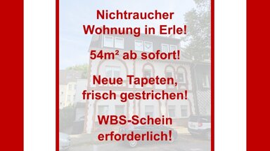 Wohnung zur Miete nur mit Wohnberechtigungsschein 315 € 2 Zimmer 54 m² 1. Geschoss frei ab sofort Friedenstraße Erle Gelsenkirchen 45891