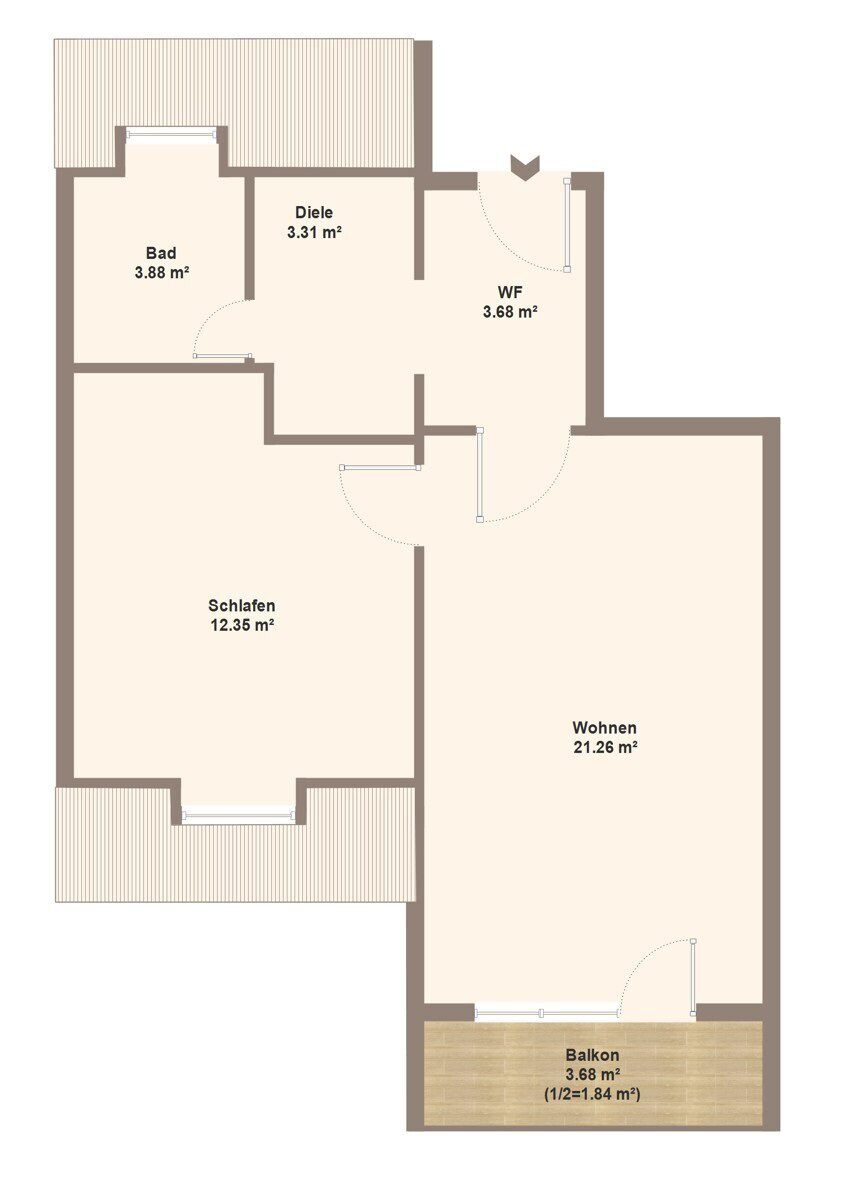 Wohnung zur Miete 800 € 2 Zimmer 46,3 m²<br/>Wohnfläche 2.<br/>Geschoss ab sofort<br/>Verfügbarkeit Bachfeld Erlangen 91058