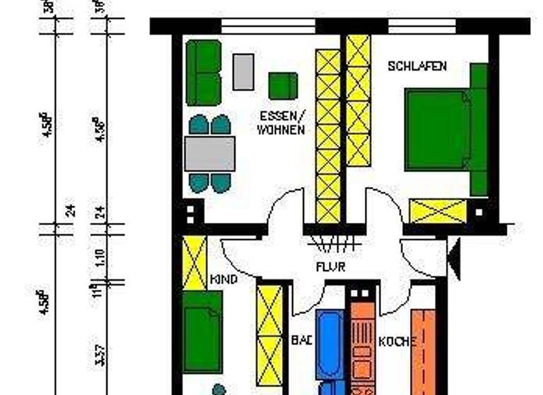 Wohnung zur Miete 293 € 3 Zimmer 60,5 m² Zöblitzer Lindenstraße 24 Zöblitz Marienberg 09496