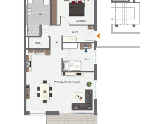 Wohnung zur Miete - Erstbezug 1.540 € 3,5 Zimmer 93,3 m² Geschoss 1/2 frei ab 01.09.2026 Friedrichshafen 88045