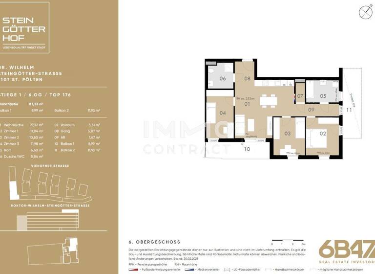 Wohnung zum Kauf - Erstbezug provisionsfrei 352.500 € 4 Zimmer 83,3 m² Teufelhof St. Pölten 3100