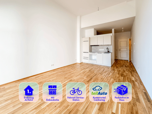Terrassenwohnung zur Miete - Erstbezug 465 € 1,5 Zimmer 40,4 m² EG frei ab sofort Straße der Nationen Zentrum Chemnitz 09111