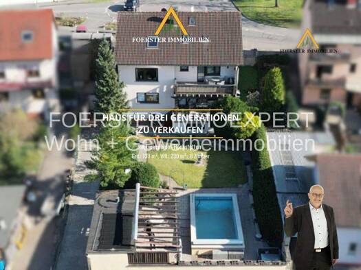 Mehrfamilienhaus zum Kauf 595.000 € 8 Zimmer 229 m² 730 m² Grundstück Linkenheim Linkenheim-Hochstetten 76351