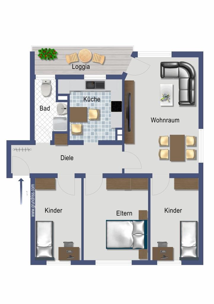 Wohnung zum Kauf provisionsfrei 199.900 € 4 Zimmer 80,8 m²<br/>Wohnfläche EG<br/>Geschoss Stobbestraße 11 Holsterhausen Essen 45147