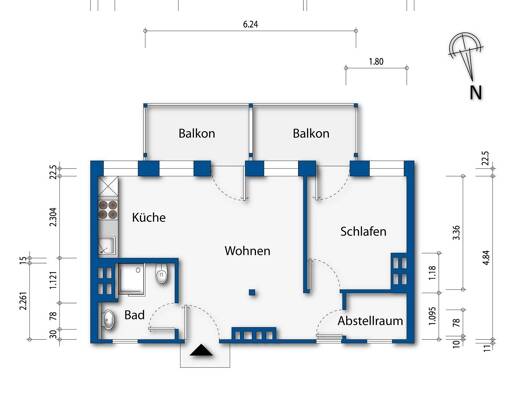 Wohnung zum Kauf - Erstbezug provisionsfrei 495.000 € 2 Zimmer 54,8 m² 4. Geschoss Altona-Altstadt Altona 22767