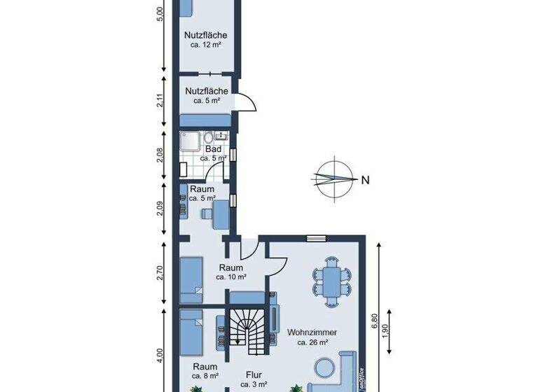 Doppelhaushälfte zum Kauf provisionsfrei 134.900 € 5 Zimmer 100 m² 627 m² Grundstück Wolgast 17438