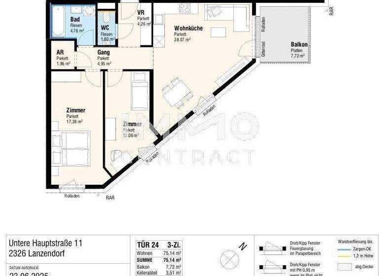 Wohnung zum Kauf - Erstbezug provisionsfrei 345.000 € 3 Zimmer 80,3 m² Lanzendorf 2326