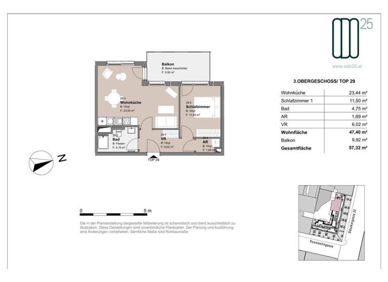 Wohnung zur Miete - Erstbezug 890 € 2 Zimmer 47,4 m² 3. Geschoss frei ab 01.07.2026 Odoakergasse 25 Wien 1160