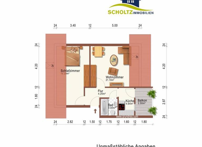 Wohnung zum Kauf 159.000 € 2 Zimmer 52 m²<br/>Wohnfläche Dachgeschoss, 3.<br/>Geschoss Großburgwedel Burgwedel 30938
