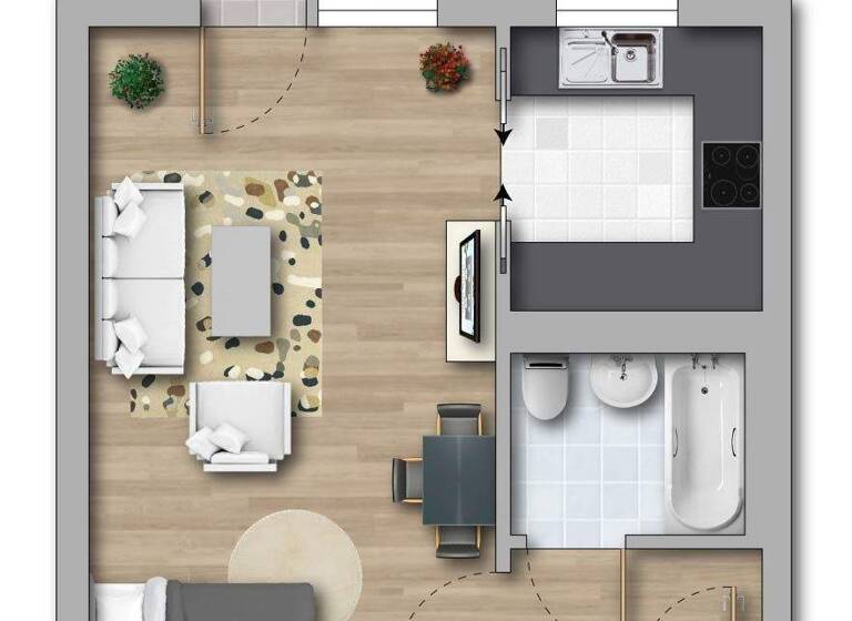 Studio zur Miete 248 € 1 Zimmer 34,8 m² 5. Geschoss Carl-Zeiß-Straße 43 Melchendorf Erfurt 99097