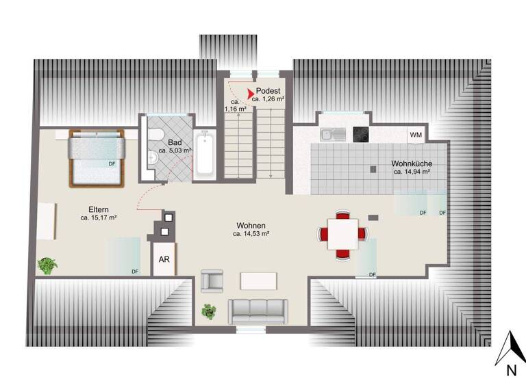 Wohnung zum Kauf 199.000 € 2 Zimmer 50,9 m² frei ab sofort Oberhausen Augsburg 86154