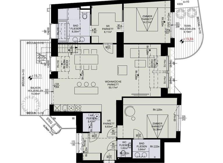 Wohnung zum Kauf 1.595.000 € 3 Zimmer 145 m² Untere Weißgerber Straße 17 Wien 1030