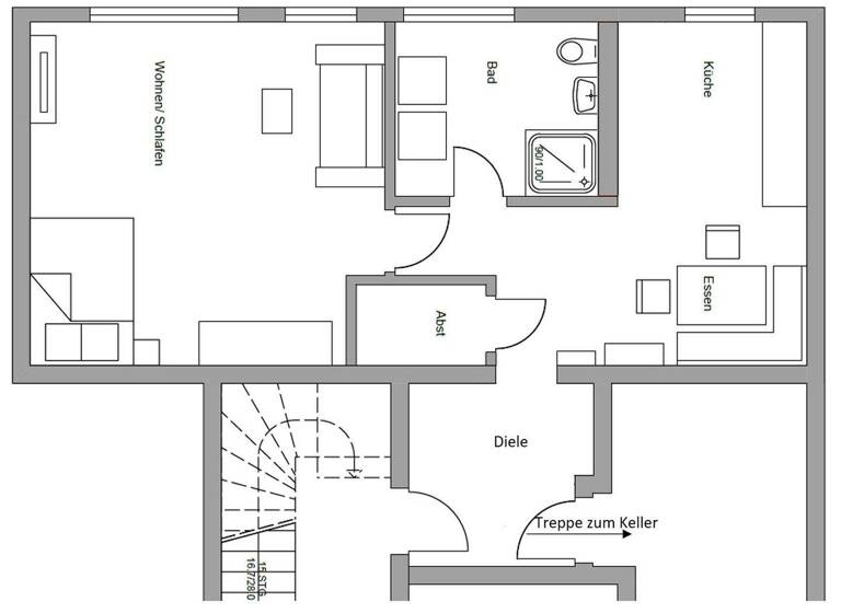 Wohnung zur Miete 575 € 1,5 Zimmer 61 m² EG frei ab 15.05.2026 Oberdorfstraße 32 Baiersbronn 72270