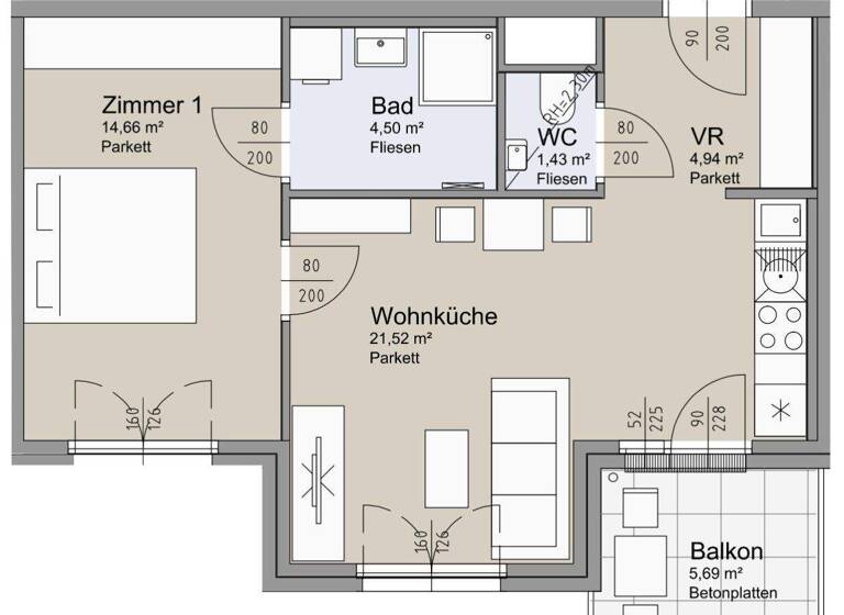 Wohnung zum Kauf - Erstbezug 329.100 € 2 Zimmer 47 m² 4. Geschoss Leystraße Wien 1200