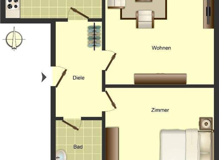 Wohnung zur Miete 479 € 2,5 Zimmer 49,3 m² 1. Geschoss Röntgenstraße 3 Innenstadt Ahlen 59227