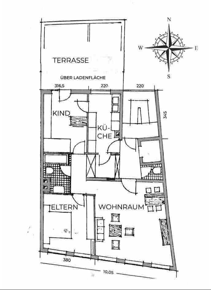 Wohnung zur Miete 1.150 € 3 Zimmer 105 m²<br/>Wohnfläche 1.<br/>Geschoss ab sofort<br/>Verfügbarkeit BA - FUSSGÄNGERZONE Gaustadt Süd Bamberg 96047