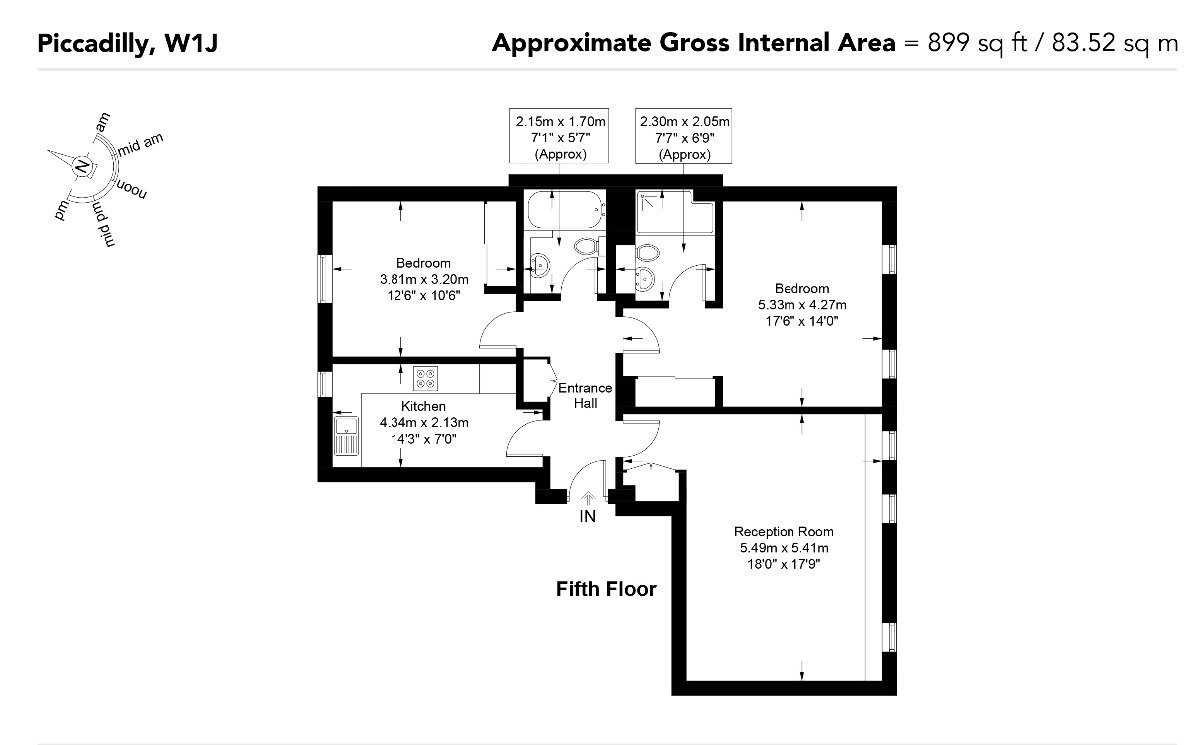 Studio zum Kauf 2.956.139 € 3 Zimmer 83,5 m²<br/>Wohnfläche Piccadilly  London London W1J7NP