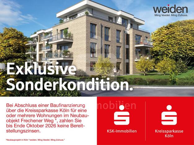Wohnung zum Kauf - Neubau 379.900 € 2 Zimmer 52,4 m² 2. Geschoss Weiden Köln 50859