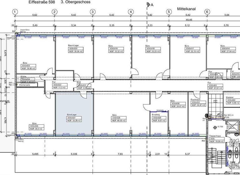 Bürofläche zur Miete 9 € 41,3 m² Bürofläche Eiffestraße 598 Hamm Hamburg 20537