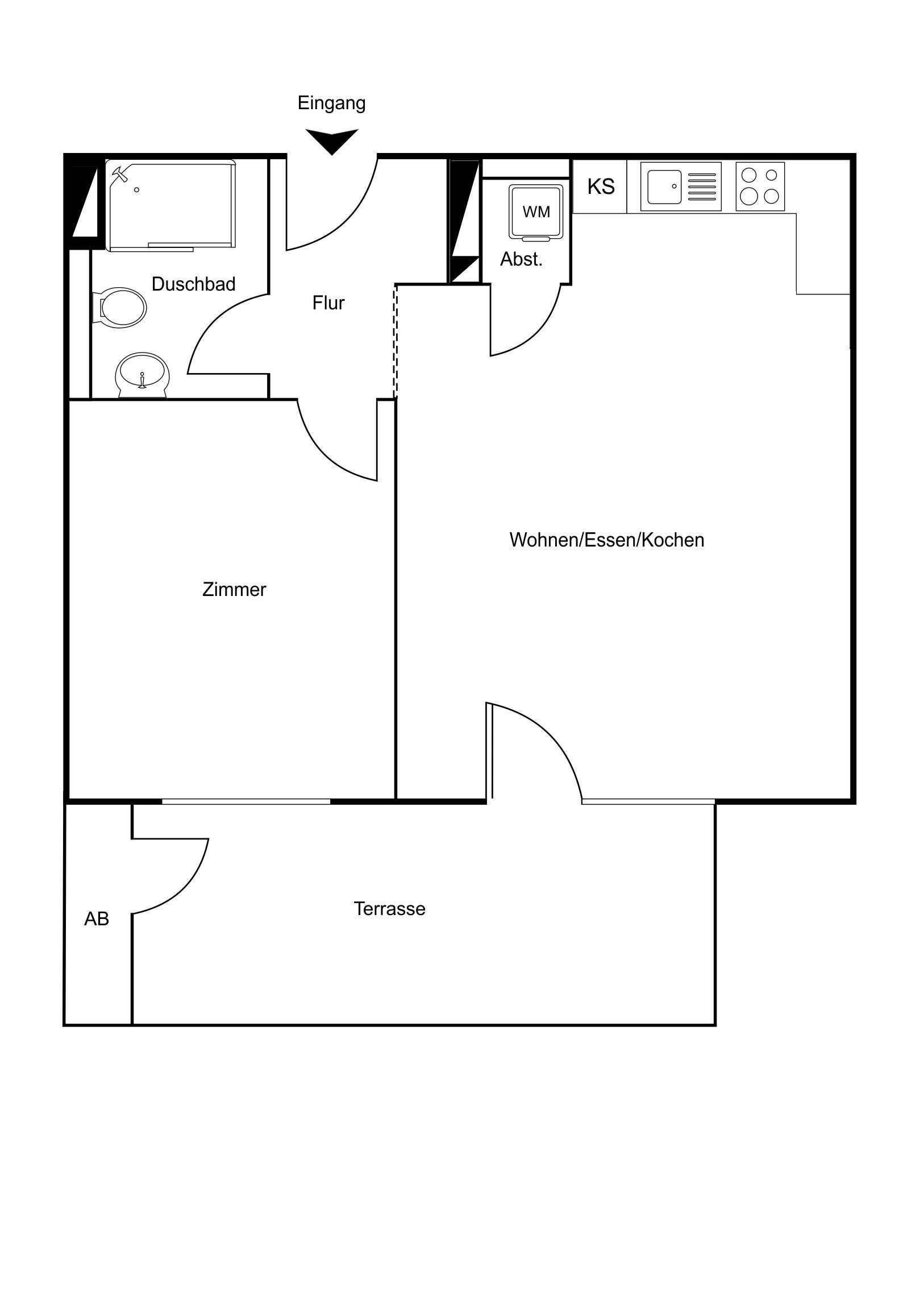 Studio zur Miete 1.400 € 2 Zimmer 63 m²<br/>Wohnfläche Alsterdorf Hamburg 22335