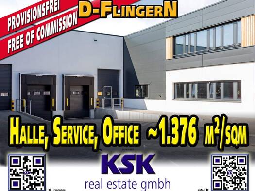 Lagerhalle zur Miete provisionsfrei 1.376 m² Lagerfläche Flingern Süd Düsseldorf 40233