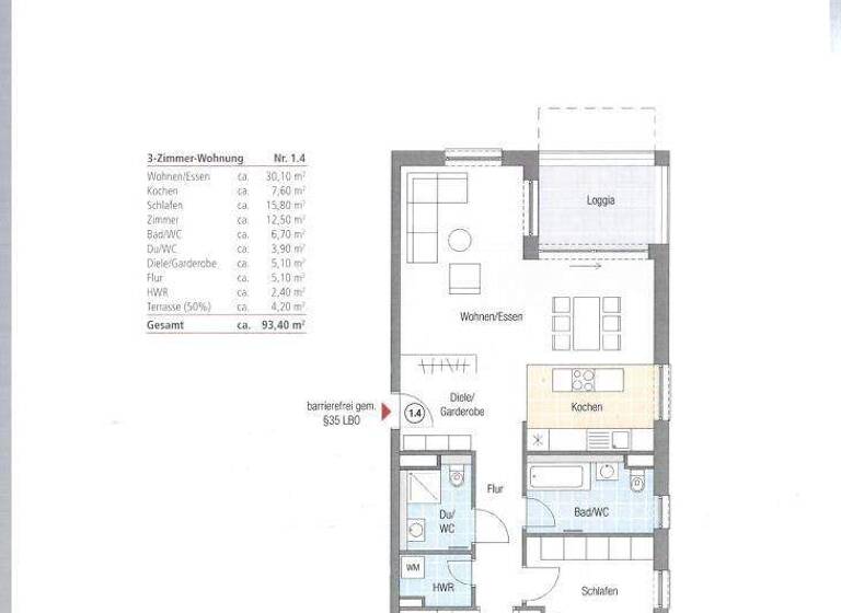 Wohnung zur Miete 1.470 € 3,5 Zimmer 93,4 m² 1. Geschoss frei ab sofort Feuerbach Stuttgart 70469