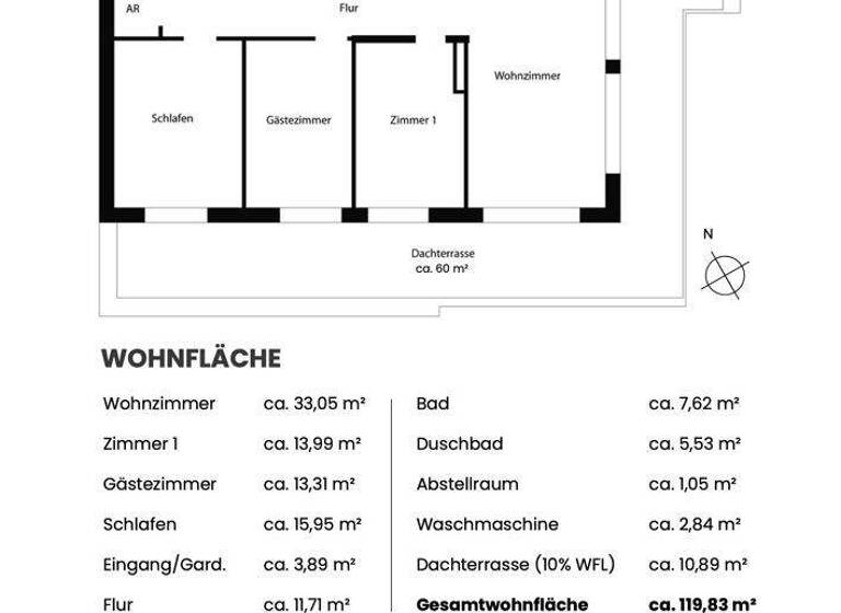 Penthouse zum Kauf - Erstbezug 825.000 € 4 Zimmer 119,8 m² 2. Geschoss frei ab 01.06.2026 Bramfeld Hamburg 22177