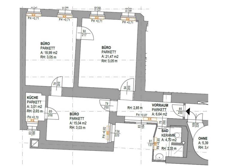 Wohnung zur Miete 626 € 3 Zimmer 78,2 m² Innere Stadt Graz 8010