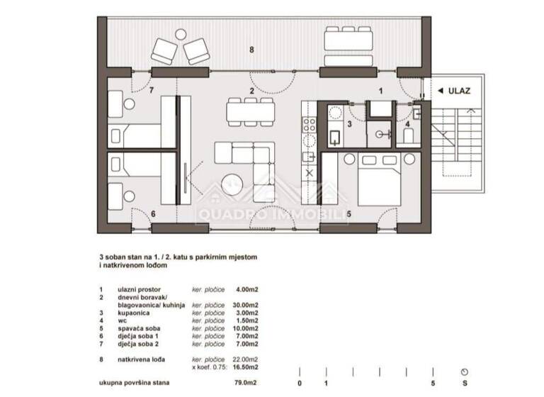Wohnung zum Kauf 255.000 € 4 Zimmer 80 m² 1. Geschoss Centar, Luka, Finida