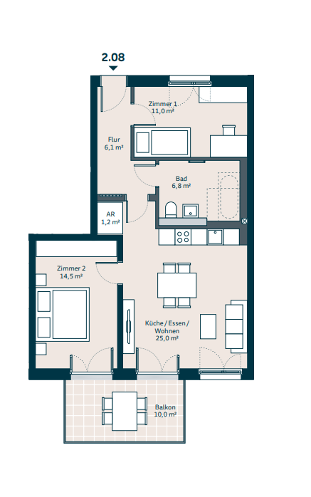 Wohnung zur Miete 975 € 3 Zimmer 69,7 m²<br/>Wohnfläche 1.<br/>Geschoss ab sofort<br/>Verfügbarkeit Bachwiesen 3 Zirndorf Zirndorf 90513