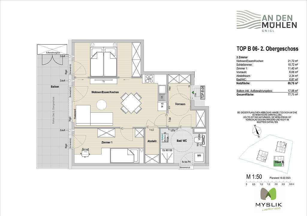 Wohnung zum Kauf provisionsfrei 408.800 € 2 Zimmer 51,5 m²<br/>Wohnfläche Gnigl Salzburg 5020