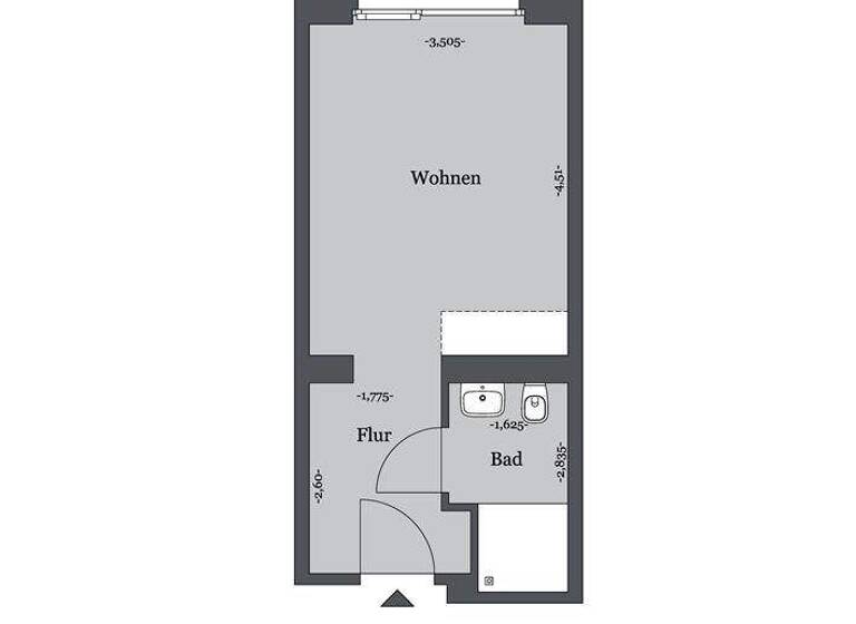 Studio zur Miete 354 € 1 Zimmer 25,3 m² 3. Geschoss frei ab 16.05.2026 Kopernikusstraße 7B Nordstadt Hannover 30167
