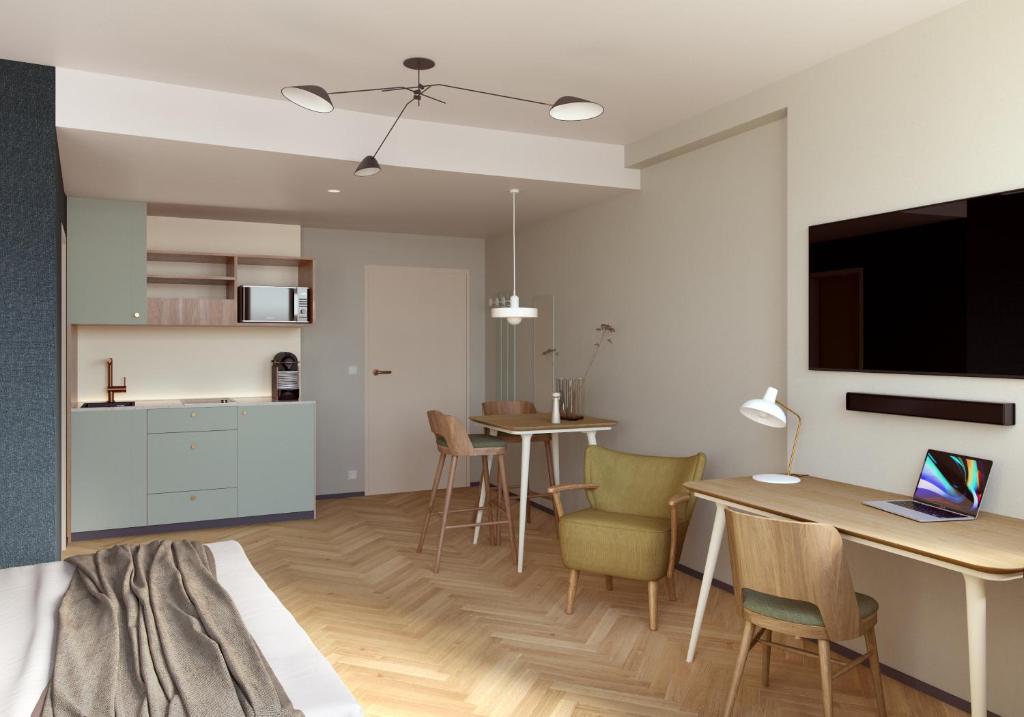 Wohnung zur Miete Wohnen auf Zeit 2.113 € 1 Zimmer 29 m²<br/>Wohnfläche ab sofort<br/>Verfügbarkeit Hood House Kassel, Königsplatz City Kassel 34117